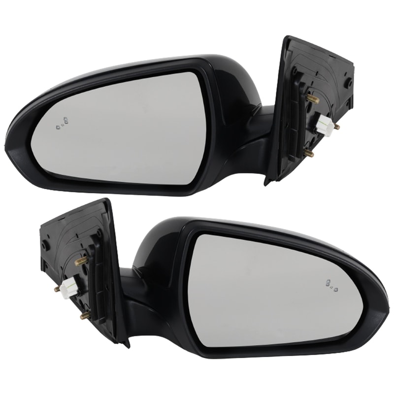 Power Heated Mirror Pair/Set for Hyundai Elantra 2017-2020, Manual Folding, Paintable, with Blind Spot Glass, without Auto Dimming and Memory, Includes Right (Passenger) and Left (Driver) Mirrors with Signal Light, Replacement