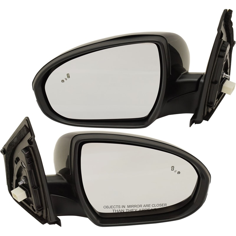 Power Mirror Pair/Set for Hyundai Tucson 2016-2018, Right (Passenger) and Left (Driver), Manual Folding, Heated, Paintable, with Blind Spot Detection and Signal Light Replacement