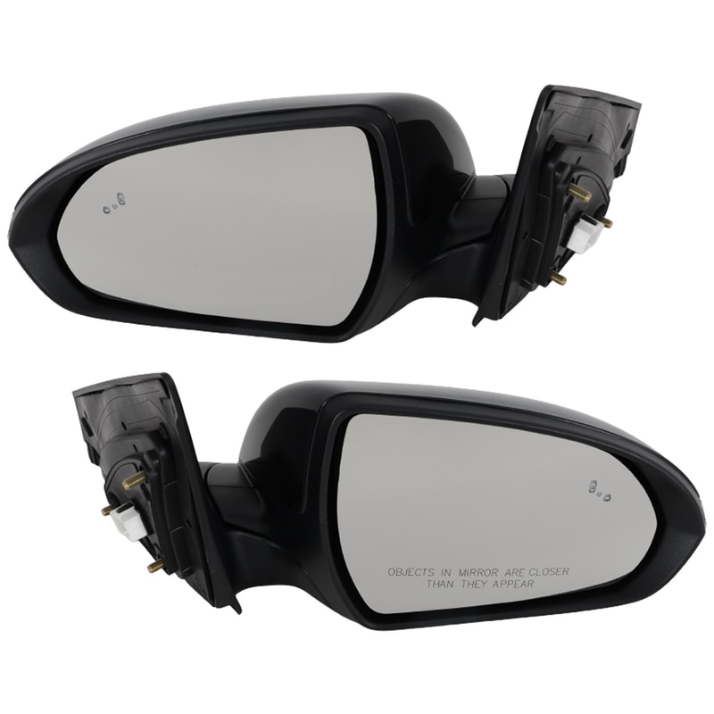 Pair/Set - Power, Heated, Manual Folding Paintable Mirror for Hyundai Elantra 2019-2020, Right (Passenger) and Left (Driver), In-housing Signal Light, w/ Blind Spot Glass and Memory, USA Built Vehicle, Replacement