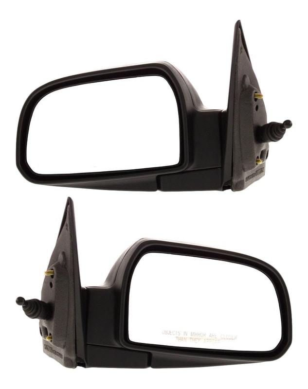 Manual Remote and Folding Side Mirror Pair/Set for Hyundai Tucson 2005-2009, Non-Heated, Textured, Right (Passenger) and Left (Driver), Replacement