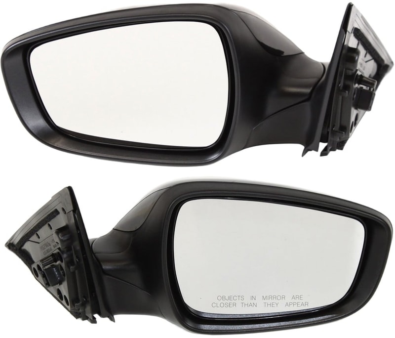 Power Mirror Pair/Set for 2012-2013 Hyundai Veloster, Right (Passenger) and Left (Driver), Manual Folding, Heated, Paintable, w/o Signal Light and Panoramic Roof, Replacement