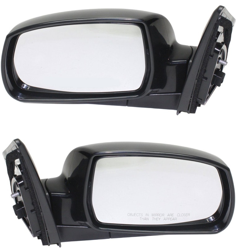 Power Mirror Pair/Set for Hyundai Tucson 2010-2015, Right (Passenger) and Left (Driver), Manual Folding, Non-Heated, Paintable, Without Signal Light, Type 2, GL/GLS Models Replacement