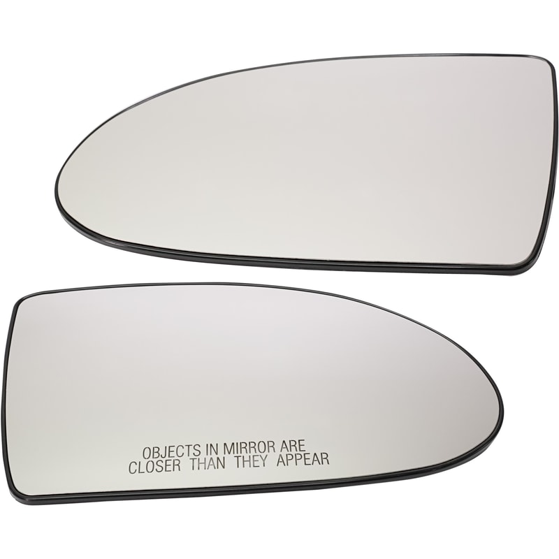 Mirror Glass Replacement Pair/Set for Hyundai Accent 2006-2009, Right (Passenger) and Left (Driver), Non-Heated, w/ Backing Plate, Suitable for Hatchback Model 2007-2009