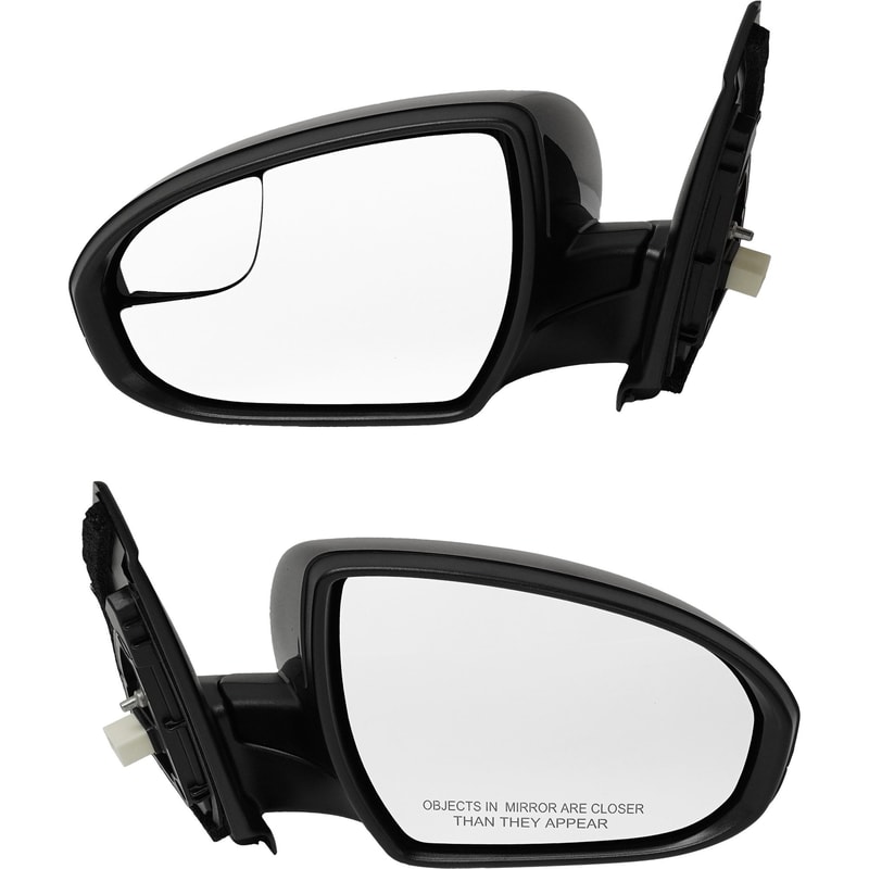 Mirror Pair/Set for Hyundai Tucson 2016-2018, Right (Passenger) and Left (Driver), Power, Manual Folding, Heated, Without Signal Light, Paintable Replacement