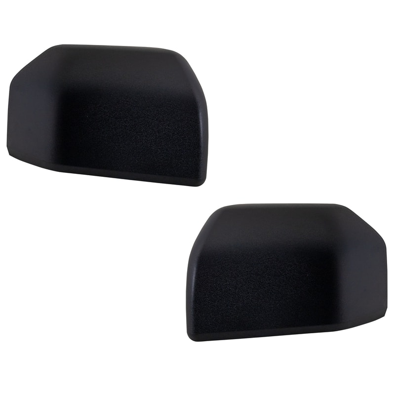 Mirror Cover Pair/Set for Ford F-150 (2015-2020) Right (Passenger) and Left (Driver), Non-Towing, without Signal Light, Textured Black Replacement