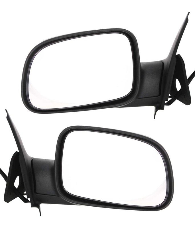 Power Manual Folding Mirror Pair/Set for 1999-2004 Jeep Grand Cherokee, Right (Passenger) and Left (Driver), Non-Heated, Textured with GTN 3 Pin Plug, Replacement