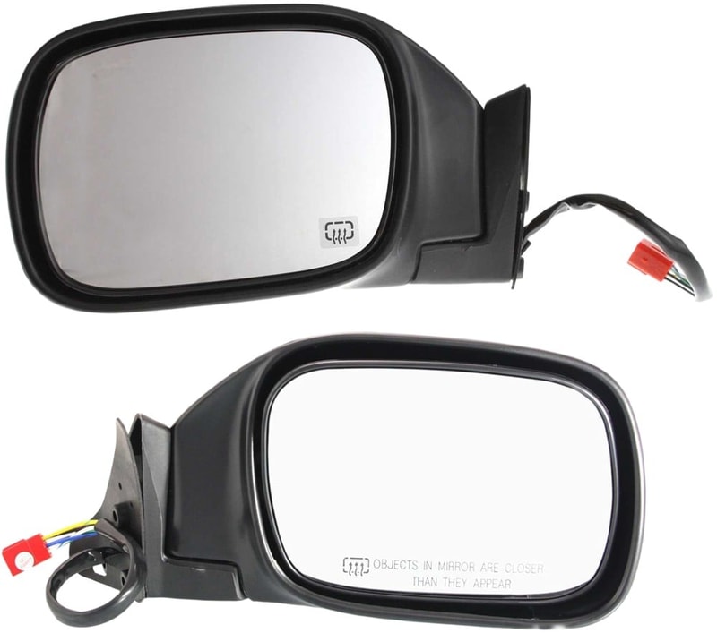 Power Mirror Pair/Set for Jeep Cherokee 1997-2001, Right (Passenger) and Left (Driver), Manual Folding, Heated, Textured, Replacement