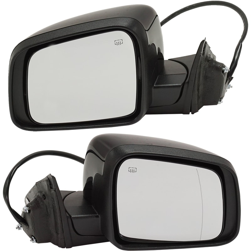Power Folding Heated Mirror Pair/Set for 2014-2022 Jeep Grand Cherokee WK, Paintable w/ Signal Light & Puddle, without Auto Dimming, Blind Spot Detection (BSD), Memory, Right (Passenger) & Left (Driver) Replacement