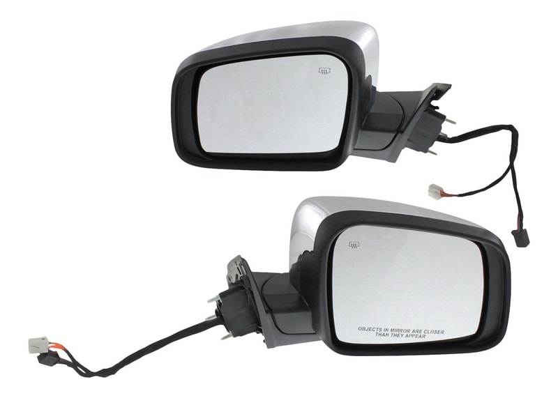 Power Mirror Pair/Set for Jeep Grand Cherokee 2011-2016, Manual Folding, Heated, Chrome, with Memory & Signal Light, without Auto Dimming, Blind Spot Detection & Puddle Light, Exc. SRT/SRT-8/Summit, Right (Passenger) & Left (Driver) Replacement