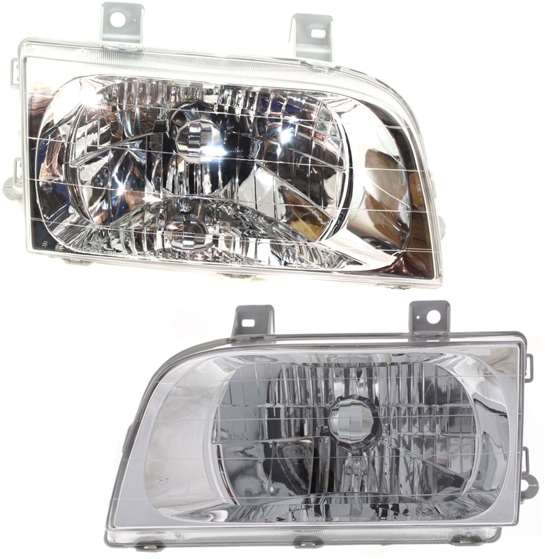 Headlight Assembly Pair/Set for Kia Sportage 1998-2002, Includes Right (Passenger) and Left (Driver) Halogen Head Lights, Replacement