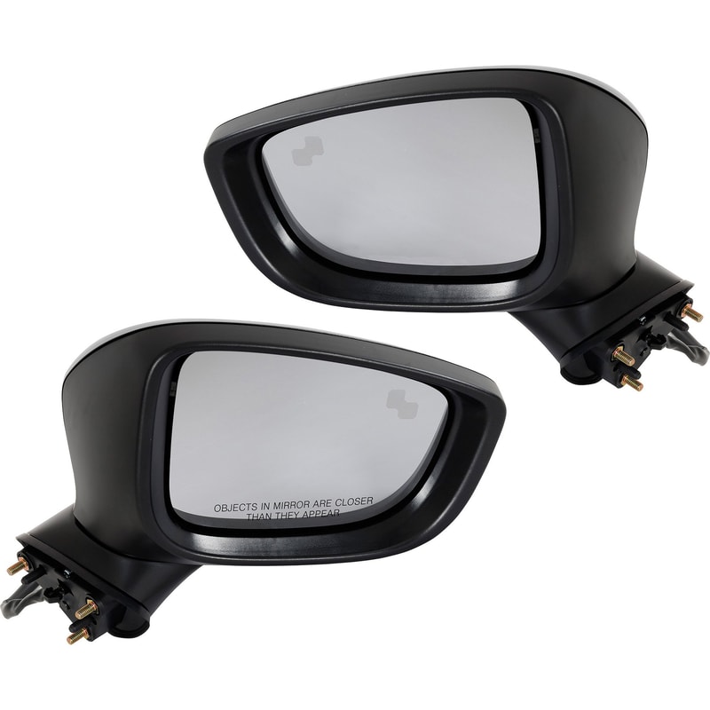 Mirror Pair/Set for Mazda CX-5 (2017-2023), Right (Passenger) and Left (Driver) Side, Manual Folding, Power, Non-Heated, Paintable, with Blind Spot Detection and Signal Light, without Auto Dimming and Memory, Replacement