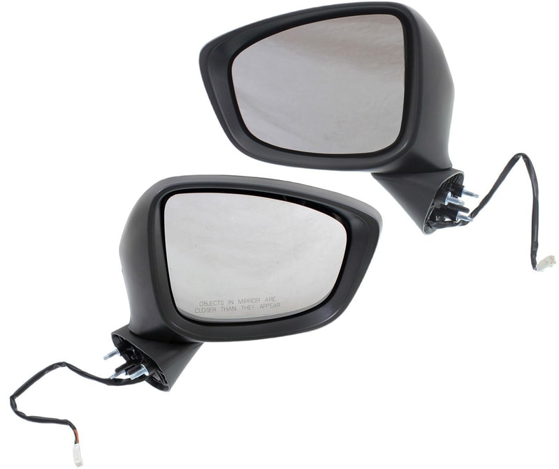Power Mirror Pair/Set for 2013-2015 Mazda CX-5, Manual Folding, Heated, Paintable, With In-housing Signal Light, Without Auto Dimming, Blind Spot Detection, Memory, Right (Passenger) and Left (Driver) Replacement
