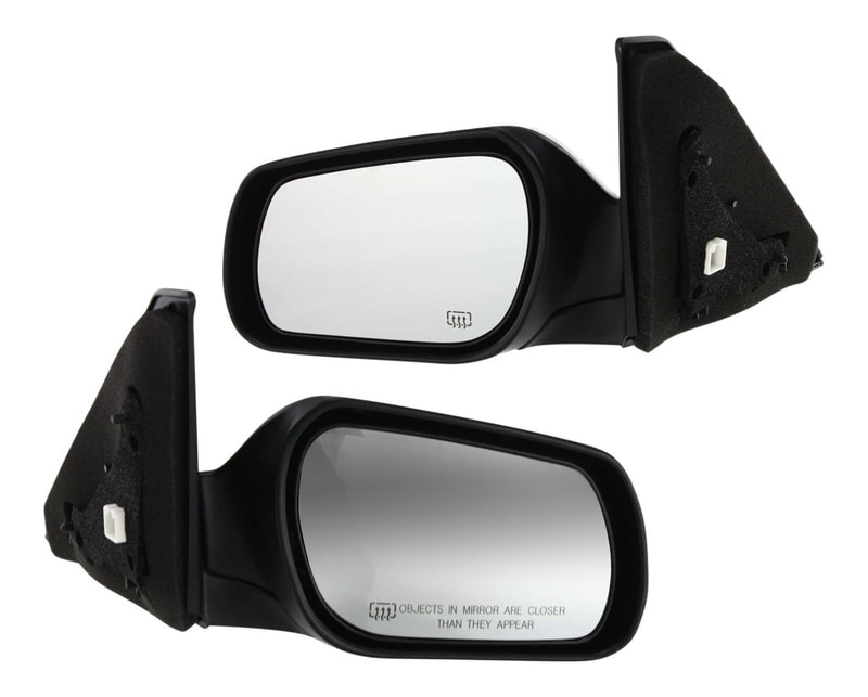 Mirror Pair/Set for 2004-2009 Mazda 3, Right (Passenger) and Left (Driver), Power Adjustment, Manual Folding, Heated, Ready-to-Paint, Replacement