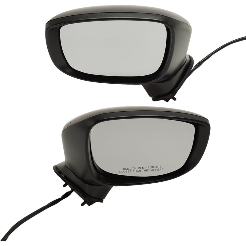 Mirror Pair/Set for Mazda CX-5 2017-2018, Right (Passenger) and Left (Driver), Power-Operated, Manual Folding, Heated, Paintable, with In-Housing Signal Light, without Blind Spot Detection, Auto-Dimming, Memory, Replacement