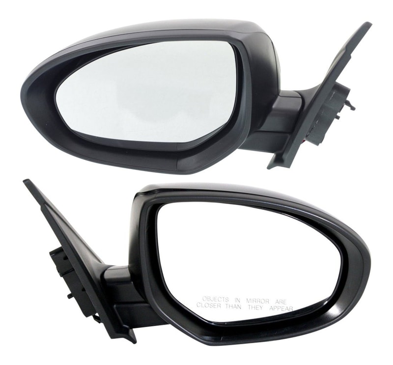 Car Mirror Pair/Set for Mazda 3 2010-2013, Right (Passenger) and Left (Driver), Power, Manual Folding, Non-Heated, Paintable, without Signal Light Replacement