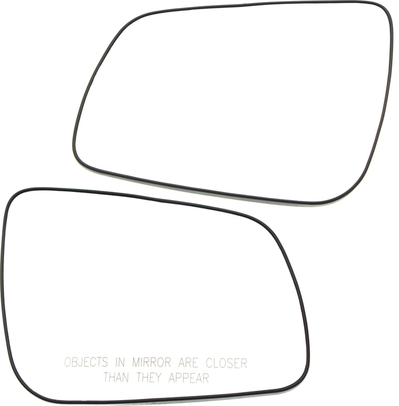 Mirror Glass Replacement Pair/Set for 2008-2014 Mitsubishi Lancer, Right (Passenger) and Left (Driver), Heated, with Backing Plate