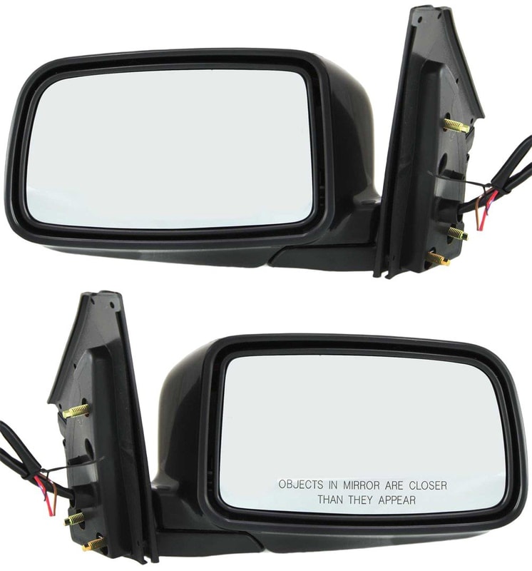 Power Manual Folding Paintable Non-Heated Mirror Pair/Set for Mitsubishi Lancer ES Model Sedan, 2002-2005, Right (Passenger) and Left (Driver) Replacement