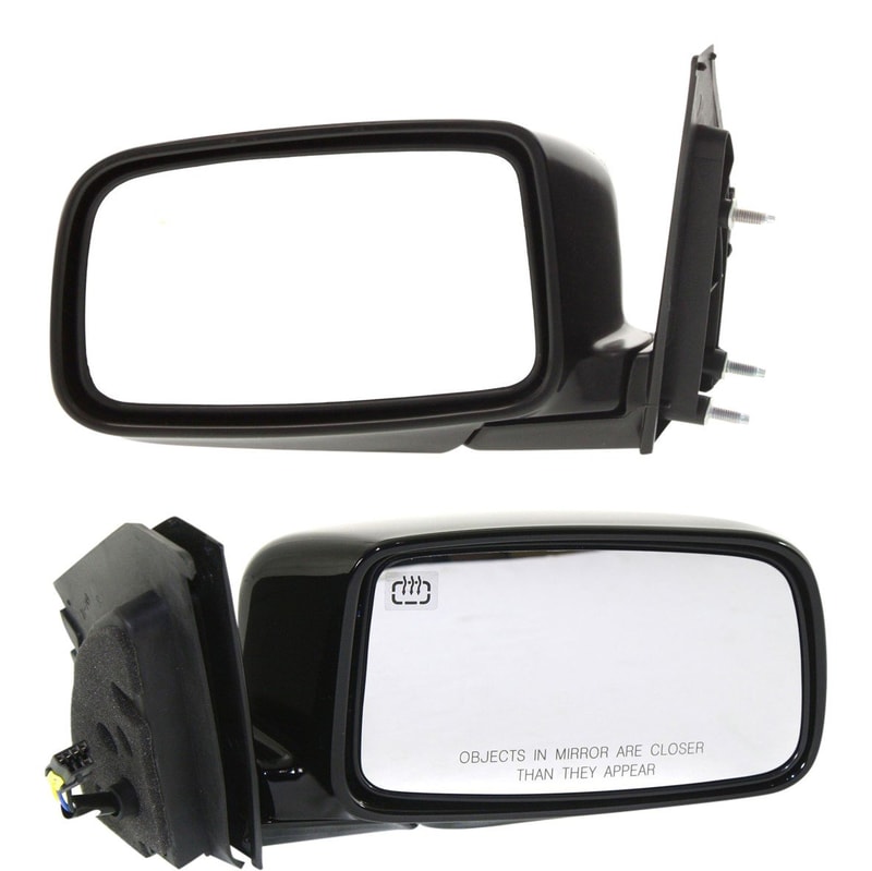 Replacement Mirror Pair/Set for 2002-2005 Mitsubishi Lancer Sedan, Right (Passenger) and Left (Driver) Side, Power Adjustable, Manual Folding, Heated, Paintable