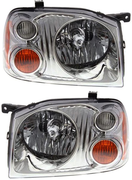 Headlight Assembly Pair/Set for Nissan Frontier 2001-2004, Right (Passenger) and Left (Driver), Halogen, Base/XE Models Replacement