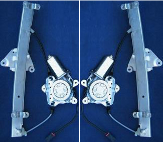 Rear Window Regulator with Motor Pair/Set for Nissan Maxima 1989-1994, Includes Right (Passenger) and Left (Driver), Power, Replacement