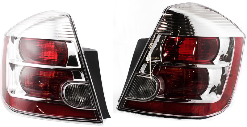 Tail Light Assembly Pair/Set for Nissan Sentra 2007-2009, 2.0L Engine, Includes Right (Passenger) and Left (Driver) Side, Replacement