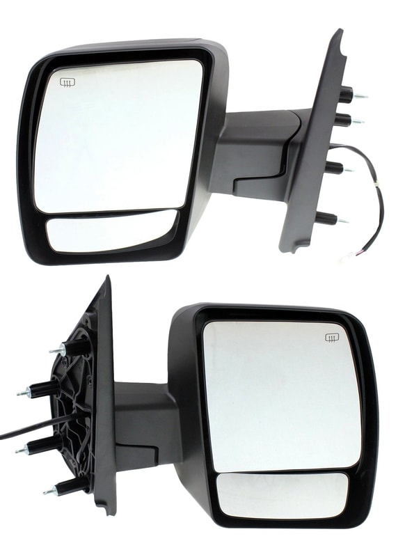 Mirror Pair/Set for NV Series Full Size Van 2012-2021, Right (Passenger) and Left (Driver), Non-Towing, Power Adjustable, Manual Folding, Heated, Textured, Without Signal Light, SL/SV Models Replacement