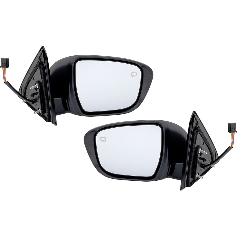Power Heated Mirror Pair/Set for 2018-2020 Nissan Pathfinder Right (Passenger) and Left (Driver) S/SV Model, Manual Folding, Paintable, with Signal Light, without Around View Monitor and Memory, Replacement