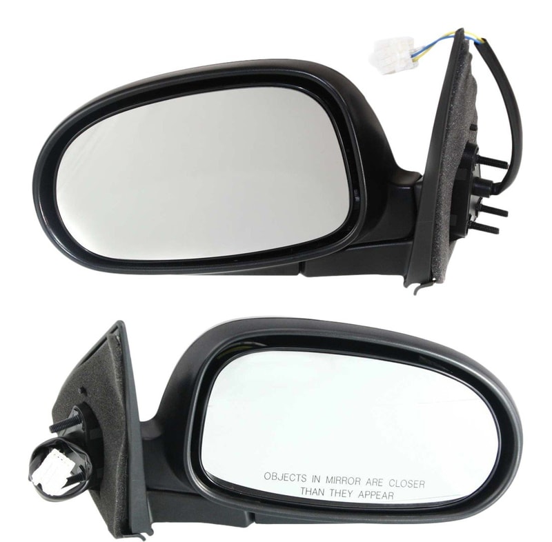 Power Mirror Pair/Set for Nissan Maxima 2000-2003, Right (Passenger) and Left (Driver) Side, Manual Folding, Non-Heated, Paintable Replacement