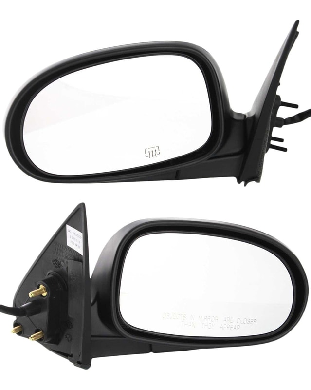 Mirror Pair/Set for Maxima 2000-2003, Right (Passenger) and Left (Driver), Power Adjustable, Manual Folding, Heated, Paintable, Replacement
