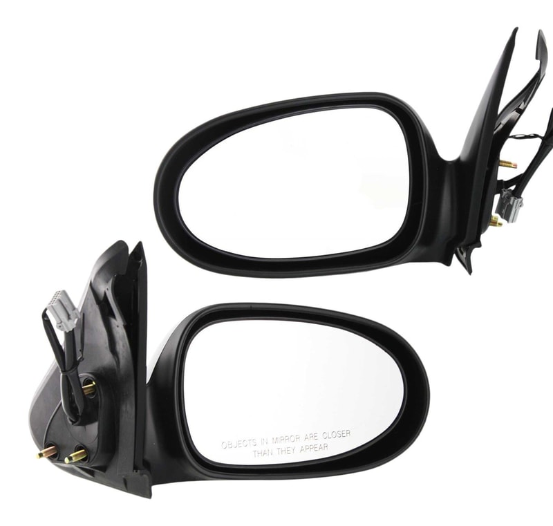 Power Mirror Pair/Set for 2000-2003 Nissan Sentra, Right (Passenger) and Left (Driver), Non-Folding, Non-Heated, Paintable Replacement