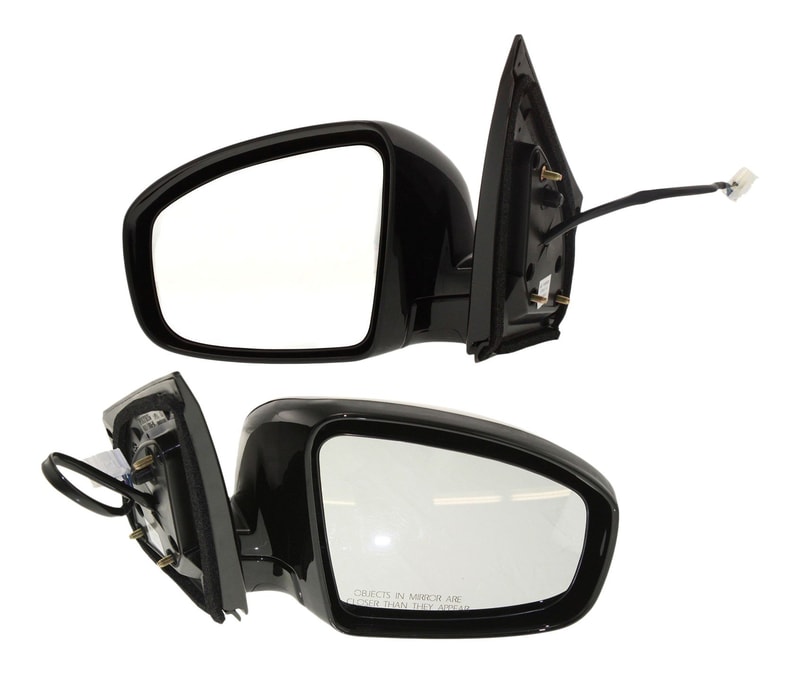 Power Mirror Pair/Set for Nissan Murano 2009-2014, Right (Passenger) and Left (Driver), Manual Folding, Heated, Paintable, without Memory, Replacement