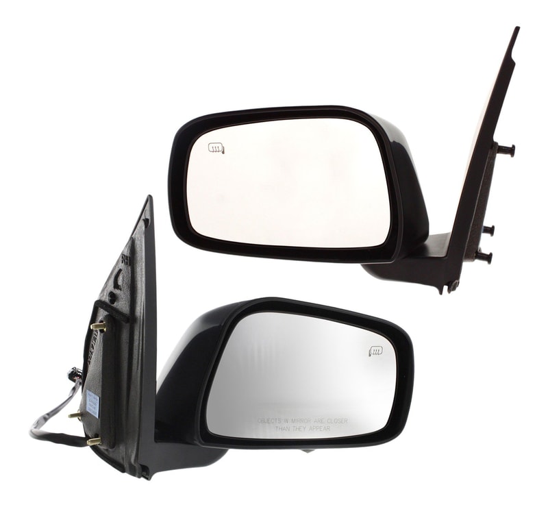 Power Mirror Pair/Set for 2005-2012 Nissan Pathfinder, Manual Folding, Heated, Paintable, w/ Memory, LE Model, Right (Passenger) and Left (Driver), Replacement