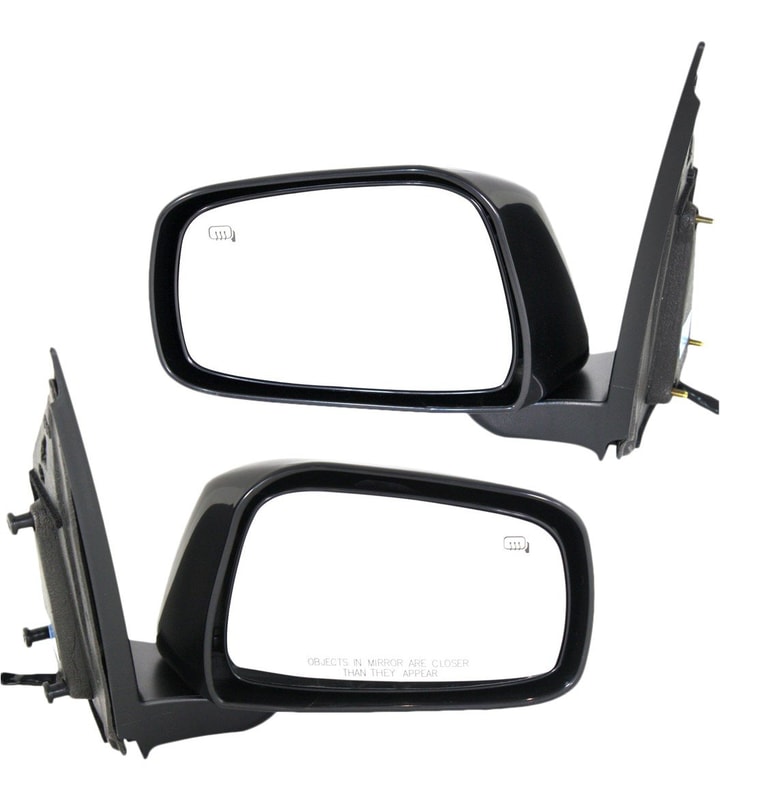 Mirror Pair/Set for 2005-2012 Pathfinder, 2009-2021 Frontier, Right (Passenger) and Left (Driver), Power, Manual Folding, Heated, Paintable, Without Off Road Package, Nissan Replacement