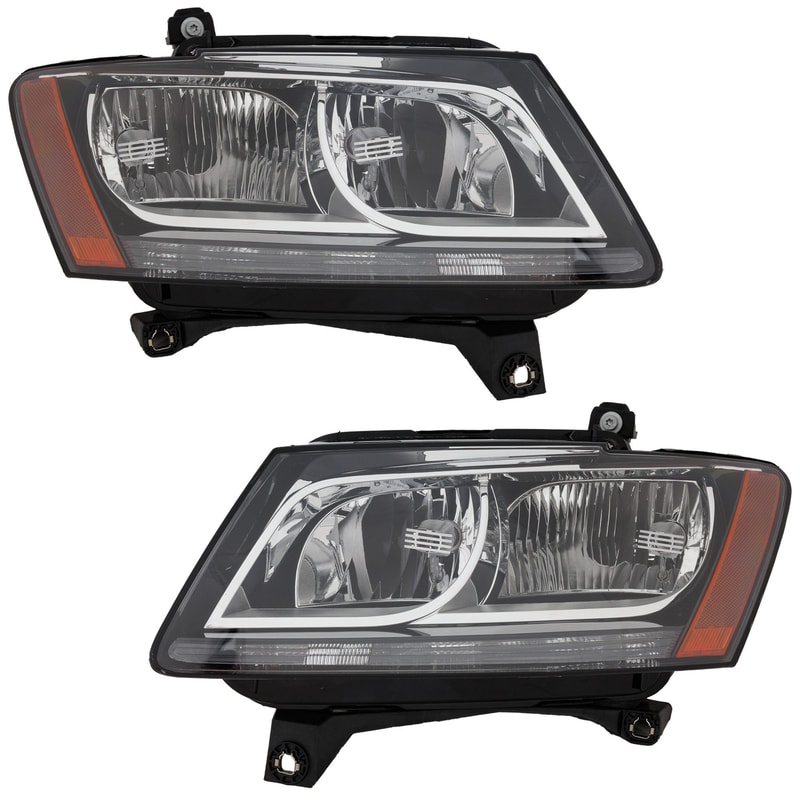 Headlight Assembly Pair/Set for Audi Q5/SQ5 2013-2014, Right (Passenger) and Left (Driver), Halogen, Excluding Hybrid Model, Replacement