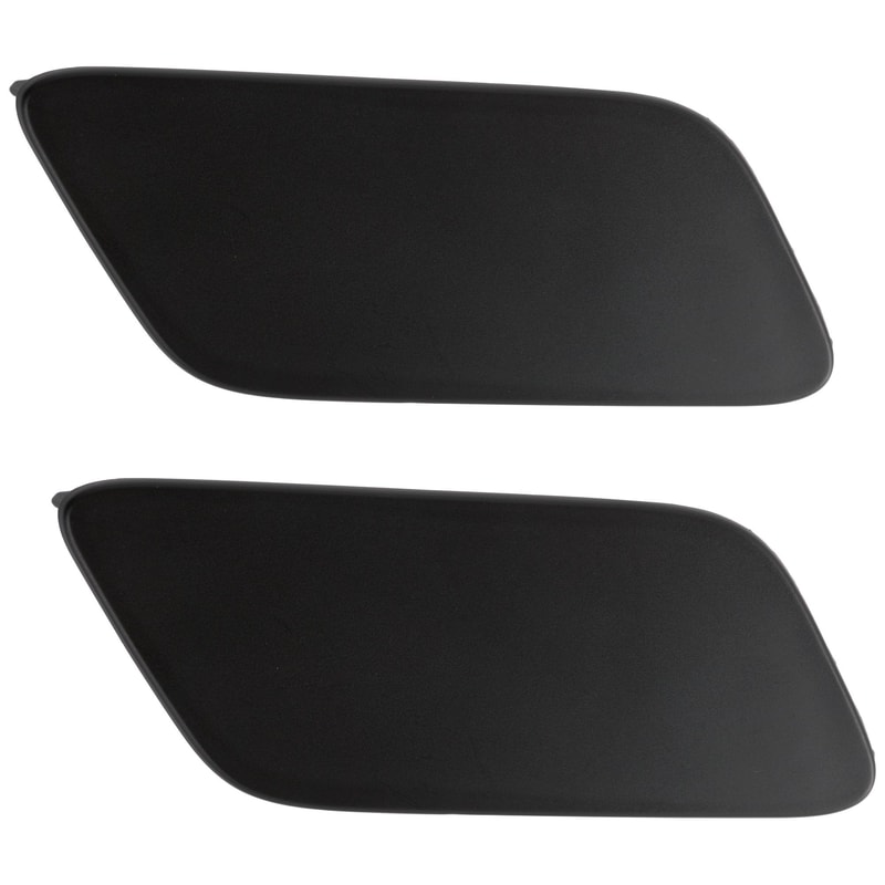 Headlight Washer Cover Pair/Set for Audi Q7 2017-2019, Right (Passenger) and Left (Driver), Primed (Ready to Paint), Excludes S-Line Package, Replacement