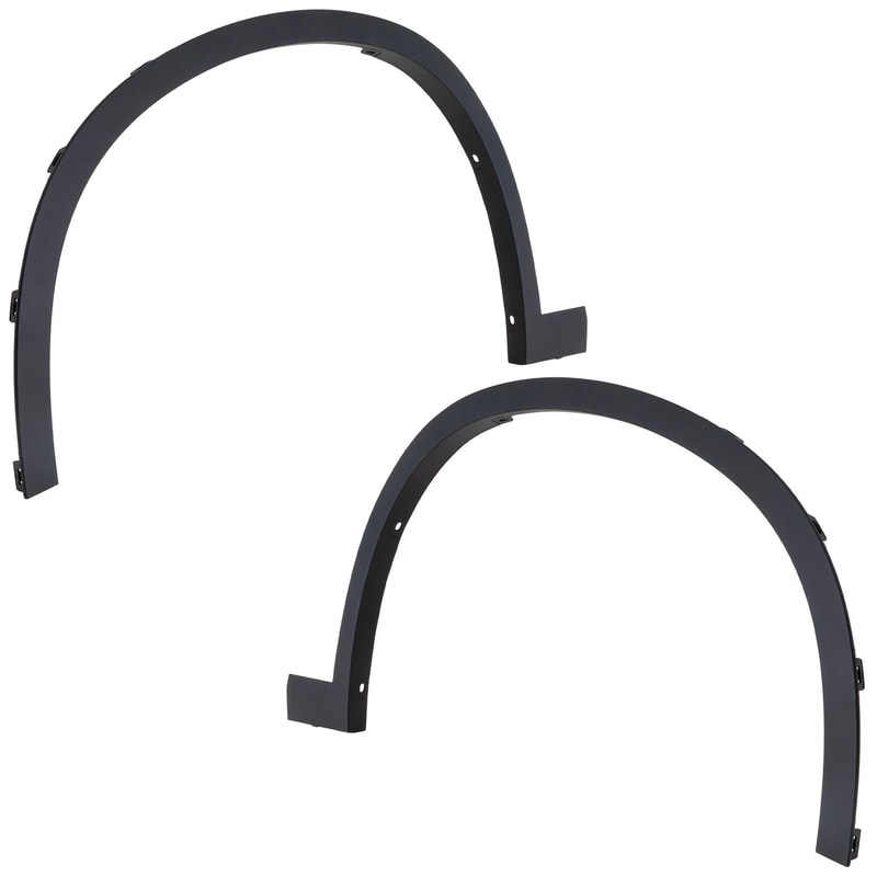 Front Wheel Opening Molding Pair/Set for BMW X1 2016-2022, Right (Passenger) and Left (Driver), Textured Black, without M Package, Replacement