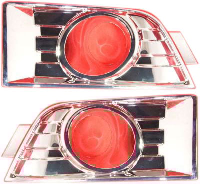 Front Fog Light Molding Pair/Set for 2007-2010 Ford Edge, Right (Passenger) and Left (Driver), Chrome Replacement