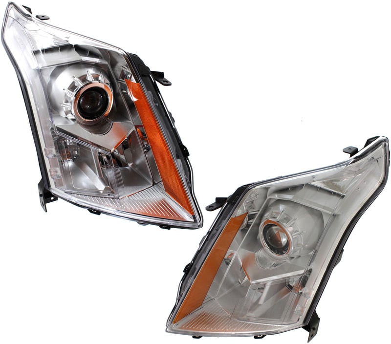 Headlight Assembly for Cadillac SRX 2014-2016, Halogen, Right (Passenger) and Left (Driver), Replacement Pair/Set