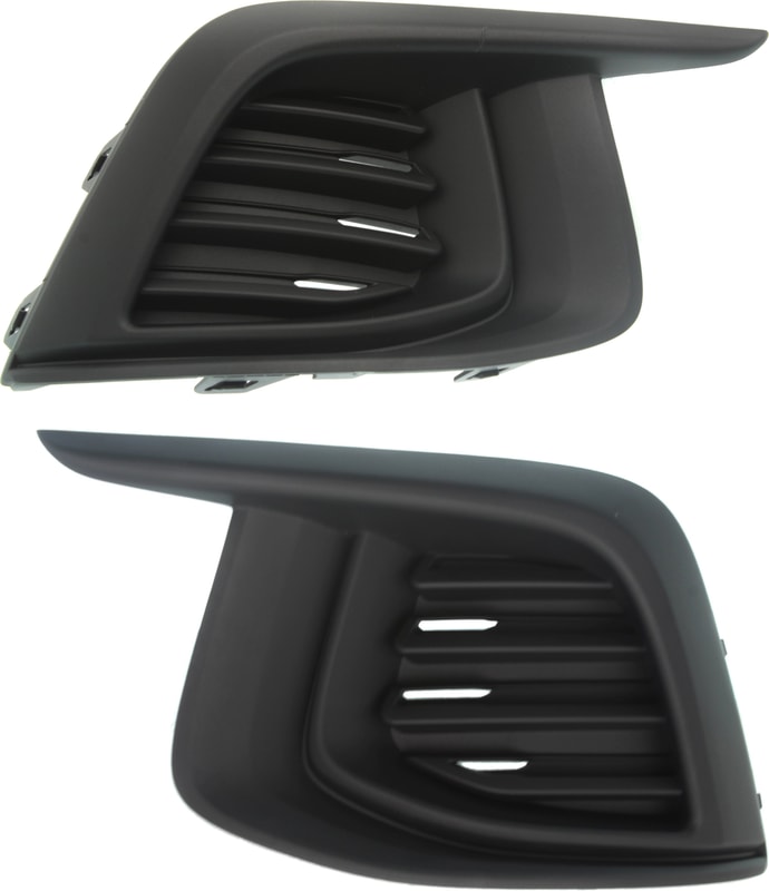 Front Fog Light Cover Pair/Set for Chevrolet Sonic 2017-2020, Right (Passenger) and Left (Driver), Black Replacement