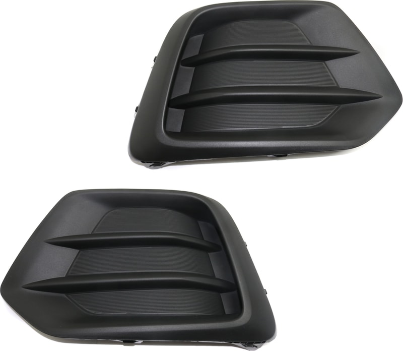 Pair/Set - Front Fog Light Cover for Chevrolet Trax 2017-2022, Right (Passenger) and Left (Driver), Textured Black Outer Grille, Replacement Set