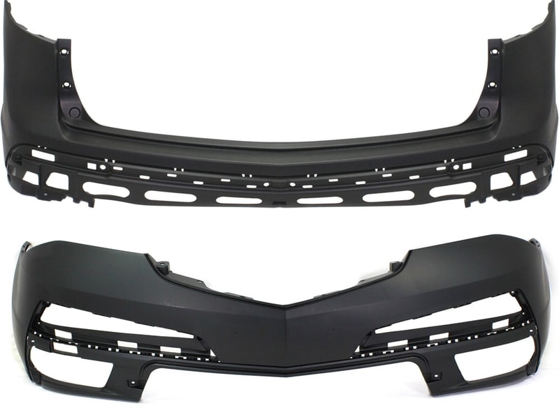 Front and Rear Bumper Cover Set for 2010-2013 MDX, Primed (Ready to Paint), Replacement