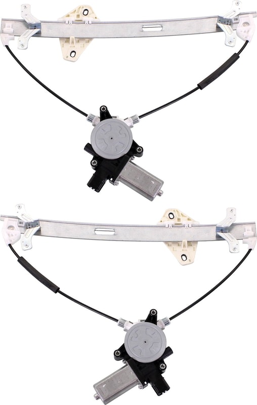 Front Window Regulator Pair/Set for Acura TSX 2004-2008, Right (Passenger) and Left (Driver), Power Operated, With Motor, Replacement