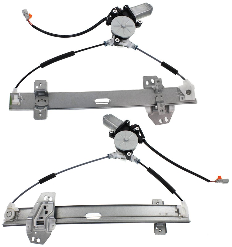 Front and Rear Window Regulator Set for Acura TL 1999-2001, Right (Passenger) Side, Power, with Motor, Replacement
