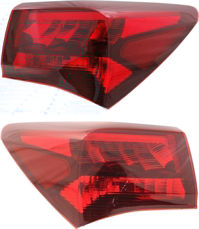 Tail Light Assembly Pair/Set for Acura TLX 2015-2017, Outer, Right (Passenger) and Left (Driver) Sides, With Replacement