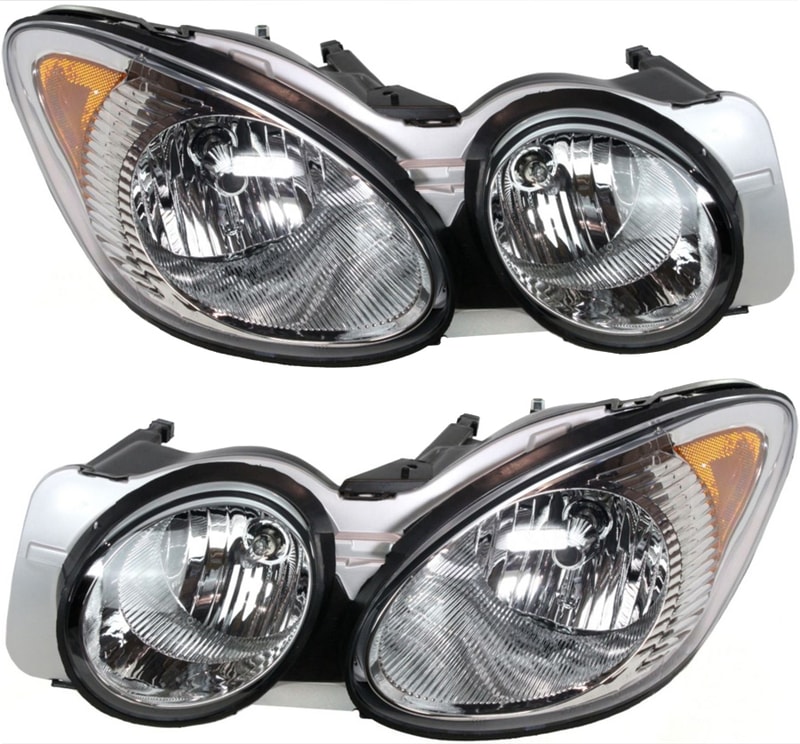 Headlight Assembly for 2008-2009 Buick Allure/Lacrosse, Right (Passenger) and Left (Driver), Halogen, Replacement Pair/Set