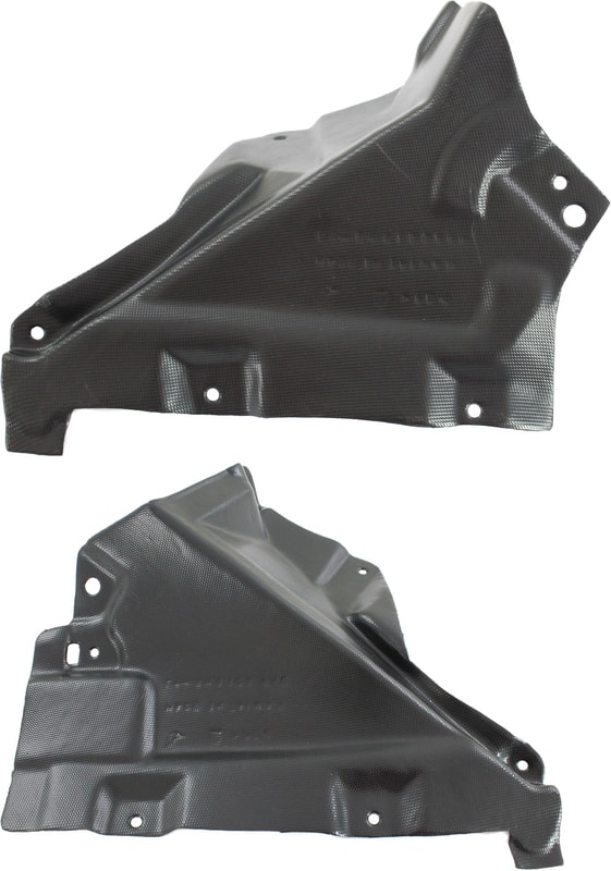 Front Fender Liner Pair/Set for BMW 3-Series 2007-2013, Lower Reinforcement Panel, Rear Section, 3.0L Engine, Convertible/Coupe, Right (Passenger) and Left (Driver) Side Replacement Models: for 328i, 335i, 335is, M3.