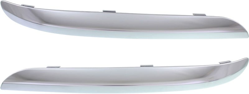 Front Bumper Molding Pair/Set for Chrysler 300, 2011-2014, Right (Passenger) and Left (Driver), Satin Chrome (Platinum), Excluding SRT-8 Models, Replacement