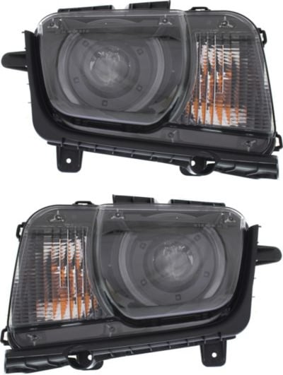 Headlight Assembly Pair/Set for 2010-2015 Chevrolet Camaro, Right (Passenger) and Left (Driver), with HID/Xenon, includes HID Pair/Set, Replacement