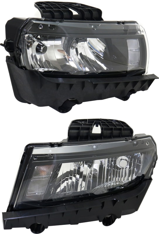 Headlight Assembly Pair/Set for Chevrolet Camaro 2014-2015, Halogen, Convertible/Coupe, Right (Passenger) and Left (Driver), Replacement