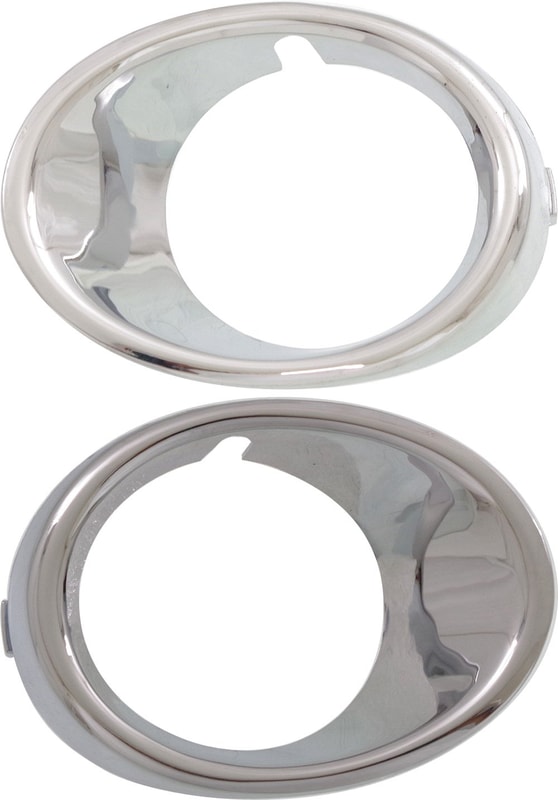 Front Fog Light Molding Pair/Set for 2012-2016 Chevrolet Sonic, Chrome, Right (Passenger) and Left (Driver), compatible with Hatchback/Sedan-LTZ, without Dusk Package, Excludes RS Model - Replacement